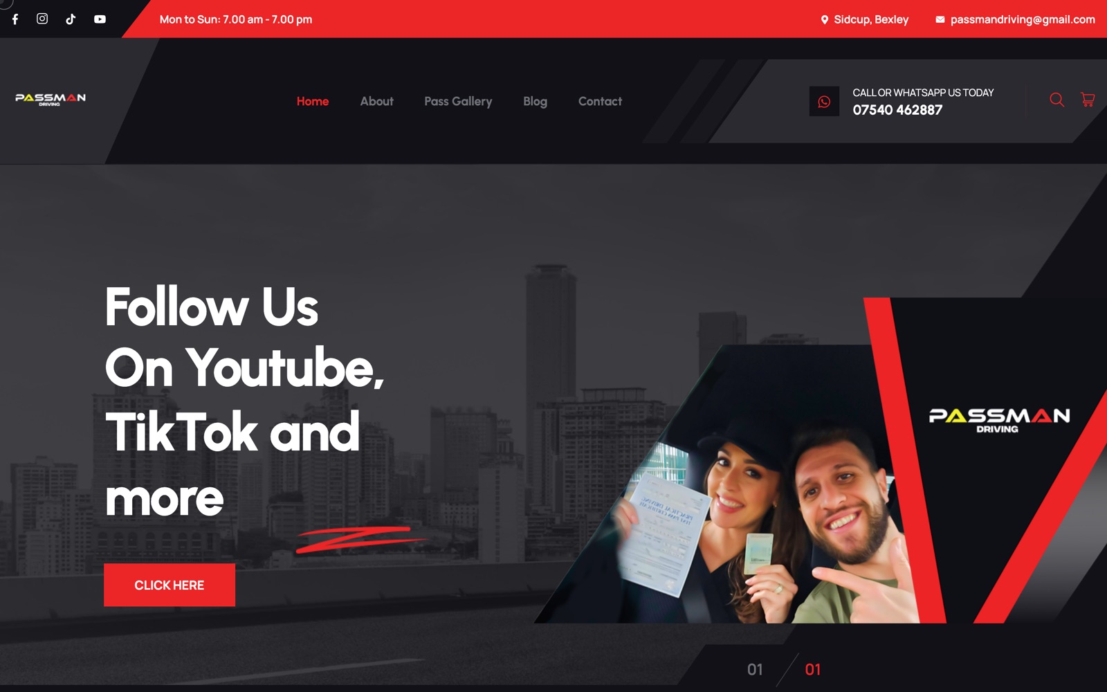 PassMan Driving School homepage